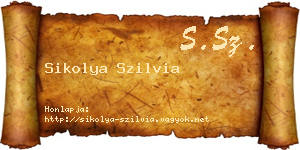 Sikolya Szilvia névjegykártya